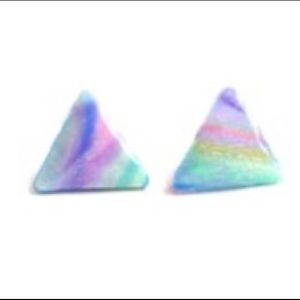 Pastel Rainbow Triangle Polymer Clay Earrings
